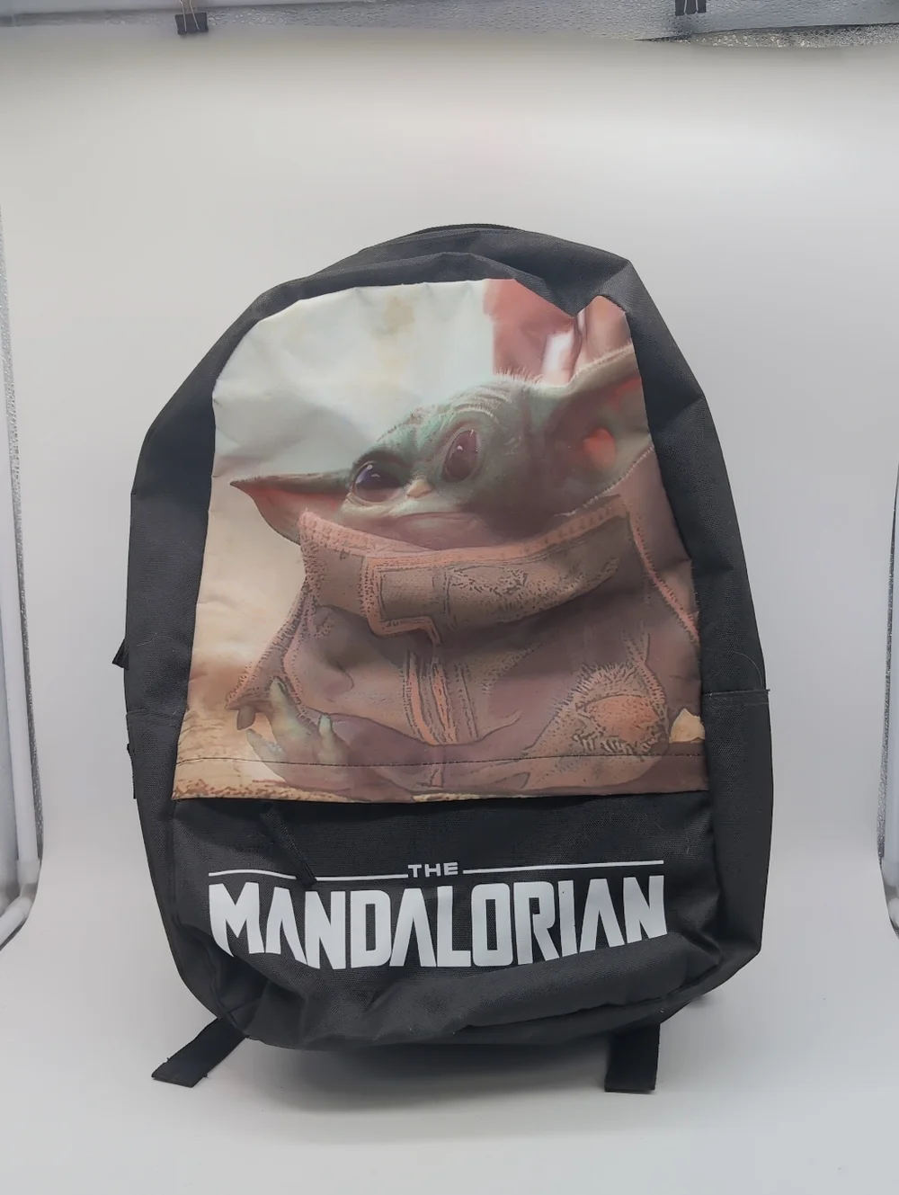 Star Wars The Mandalorian Baby Yoda Print Black Backpack Bioworld